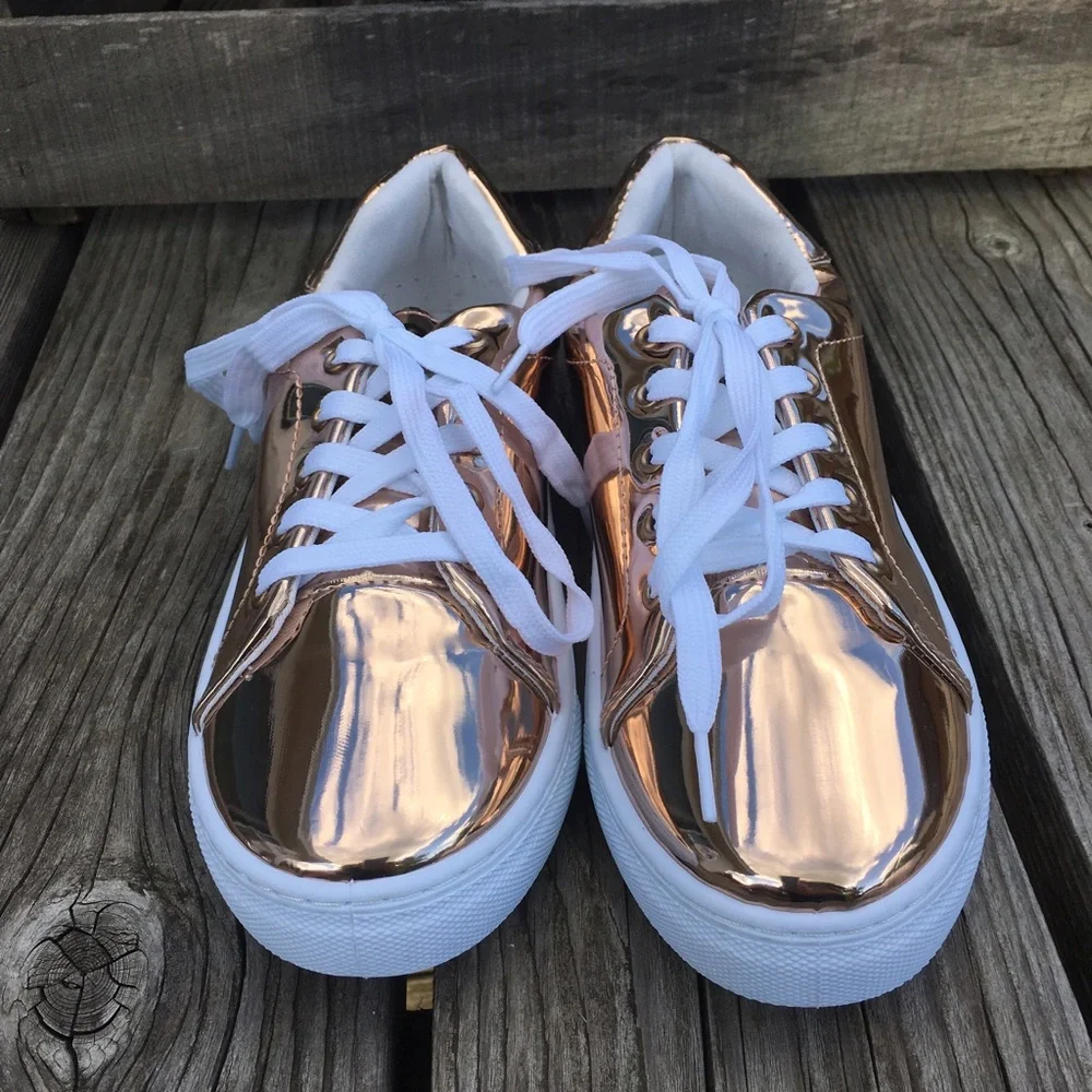 - Qupid 6.5 RoseGold Leather Sneaker! NEW!